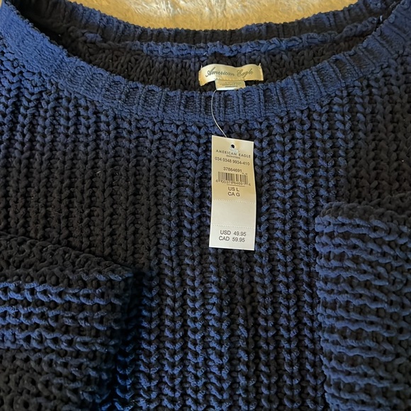 American Eagle Navy Blue Soft Knit Sweater - Picture 3 of 12